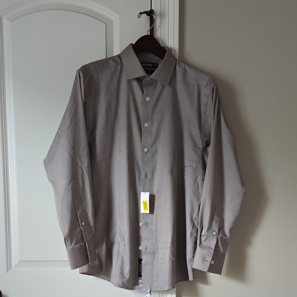 NWT Murano Gray Stretch Classic Dress Shirt Size 16/33